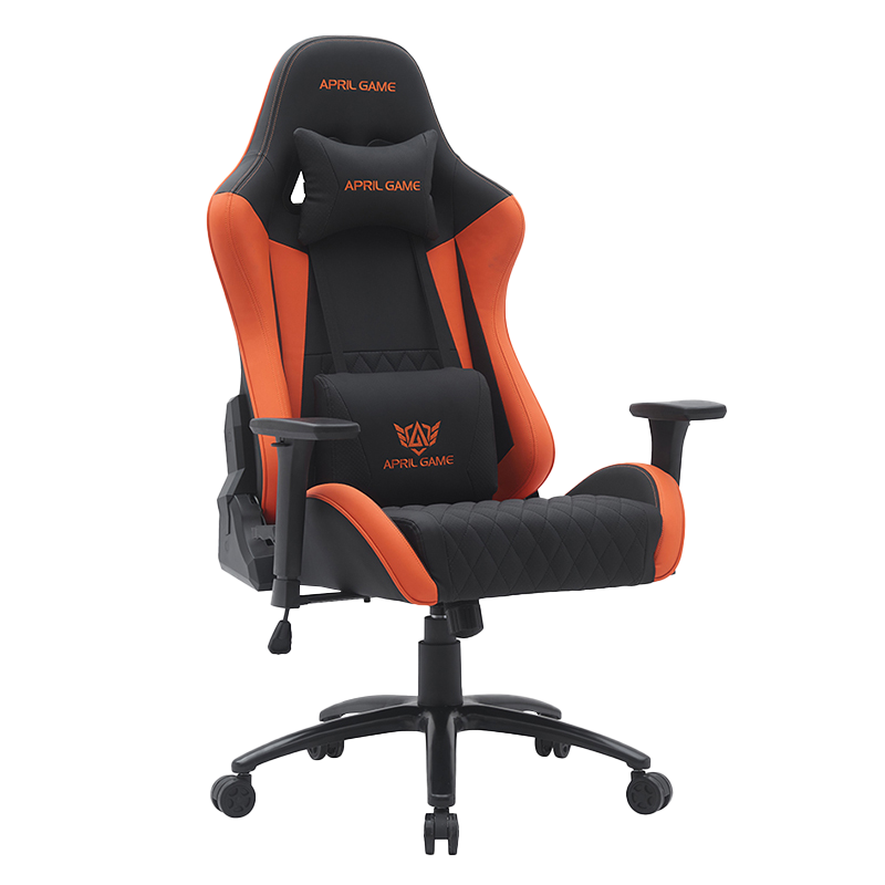 Orangefarbener moderner drehbarer Gaming-Stuhl mit verstellbaren 3D-Armlehnen (T-7122)