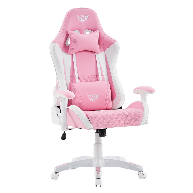 Rosa moderner drehbarer Gaming-Stuhl mit verstellbaren 3D-Armlehnen (T-7122)
