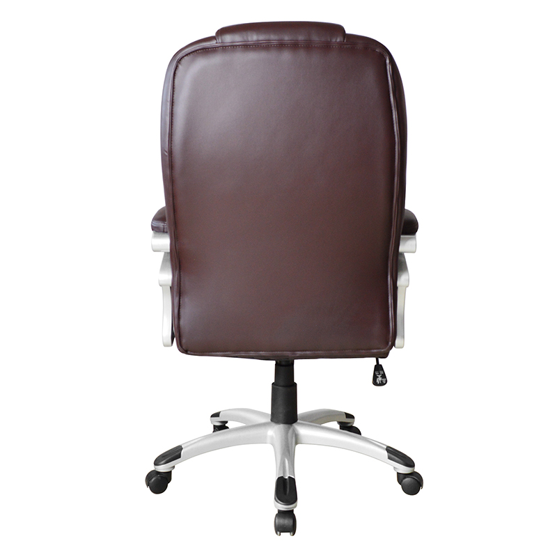 Brauner Executive-Bürositz mit fester Armlehne und hoher Rückenlehne (Y-2825)