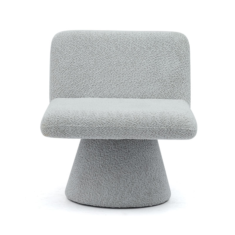 Moderner grauer gepolsterter Dreh-Lounge-Akzentstuhl, Stoff-Wohnzimmer-Einzelsofa-Stuhl (GY-642)