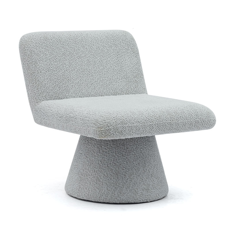 Moderner grauer gepolsterter Dreh-Lounge-Akzentstuhl, Stoff-Wohnzimmer-Einzelsofa-Stuhl (GY-642)