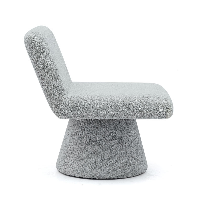 Moderner grauer gepolsterter Dreh-Lounge-Akzentstuhl, Stoff-Wohnzimmer-Einzelsofa-Stuhl (GY-642)