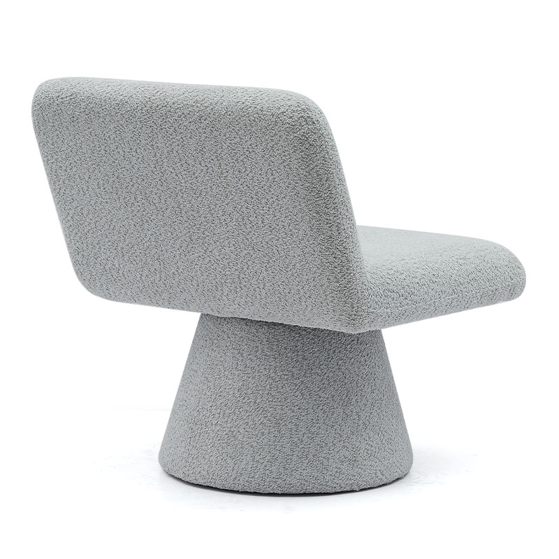 Moderner grauer gepolsterter Dreh-Lounge-Akzentstuhl, Stoff-Wohnzimmer-Einzelsofa-Stuhl (GY-642)