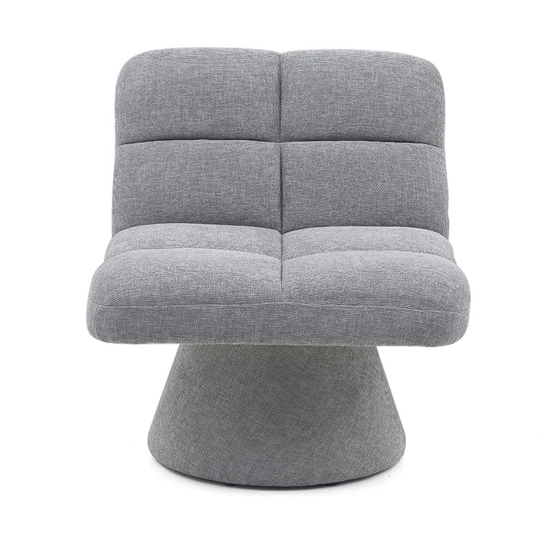 Home Contemporary Nordic Einzigartige armlose Stoff-Drehsofastühle mit weichem Kissen für Wohnzimmer mit drehbarer Basis (GY-643)