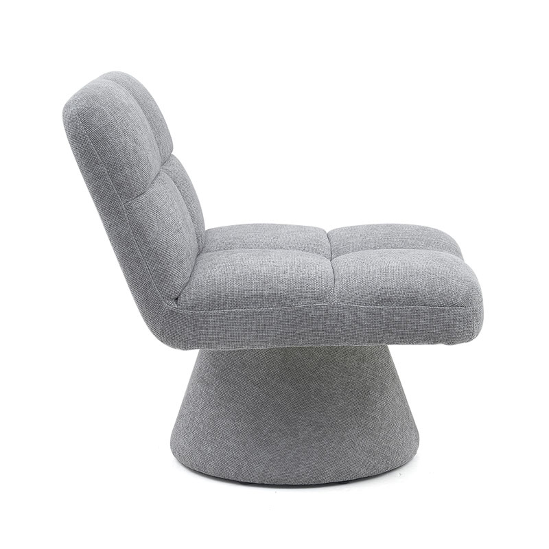 Home Contemporary Nordic Einzigartige armlose Stoff-Drehsofastühle mit weichem Kissen für Wohnzimmer mit drehbarer Basis (GY-643)