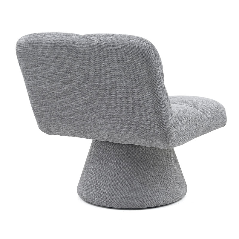 Home Contemporary Nordic Einzigartige armlose Stoff-Drehsofastühle mit weichem Kissen für Wohnzimmer mit drehbarer Basis (GY-643)