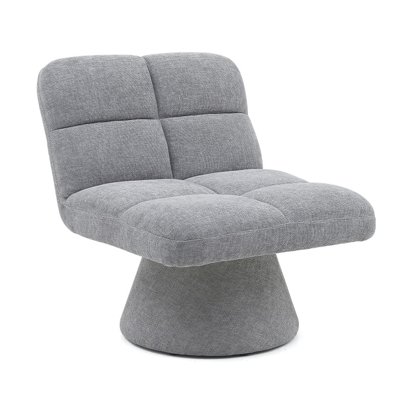 Home Contemporary Nordic Einzigartige armlose Stoff-Drehsofastühle mit weichem Kissen für Wohnzimmer mit drehbarer Basis (GY-643)