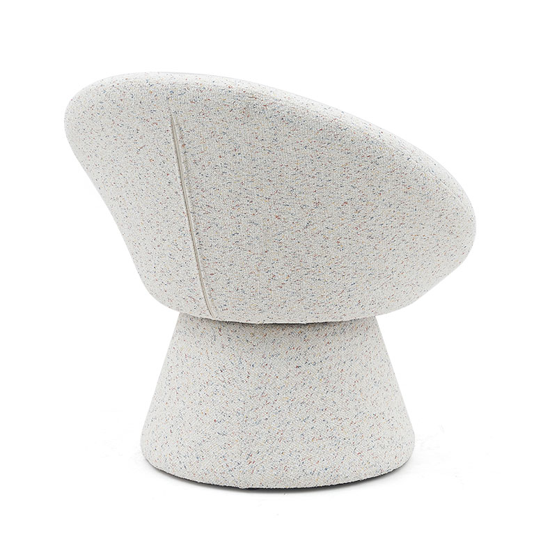 Nordic White Fabric Lazy Round Shape Wohnzimmerstuhl Einsitzer-Sofa-Akzent-Loungesessel mit Rückenlehne (GY-645)