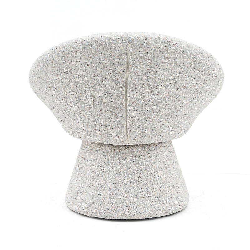 Nordic White Fabric Lazy Round Shape Wohnzimmerstuhl Einsitzer-Sofa-Akzent-Loungesessel mit Rückenlehne (GY-645)