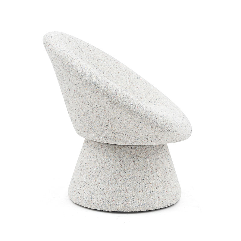 Nordic White Fabric Lazy Round Shape Wohnzimmerstuhl Einsitzer-Sofa-Akzent-Loungesessel mit Rückenlehne (GY-645)