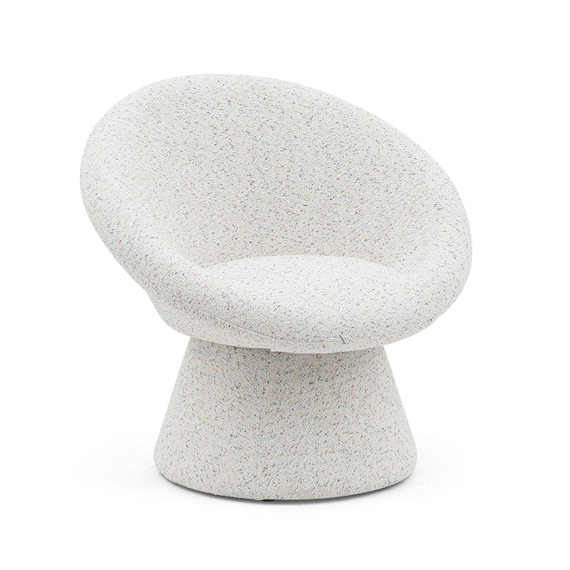 Nordic White Fabric Lazy Round Shape Wohnzimmerstuhl Einsitzer-Sofa-Akzent-Loungesessel mit Rückenlehne (GY-645)