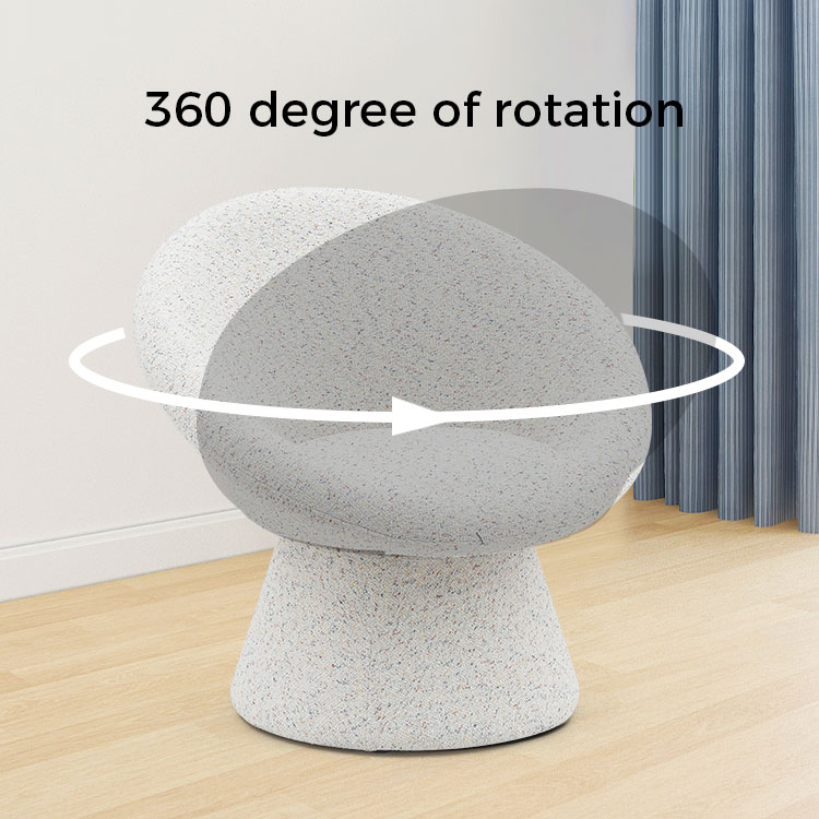 Nordic White Fabric Lazy Round Shape Wohnzimmerstuhl Einsitzer-Sofa-Akzent-Loungesessel mit Rückenlehne (GY-645)