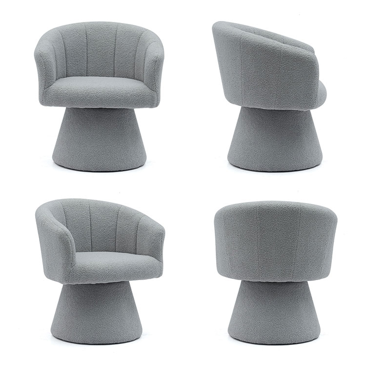 Grauer Indoor-Freizeitstil, bequemes, dickes Sitzkissen, drehbar, Hotel-Akzent, Chaiselongue, Sessel für Wohnzimmer (GY-646)
