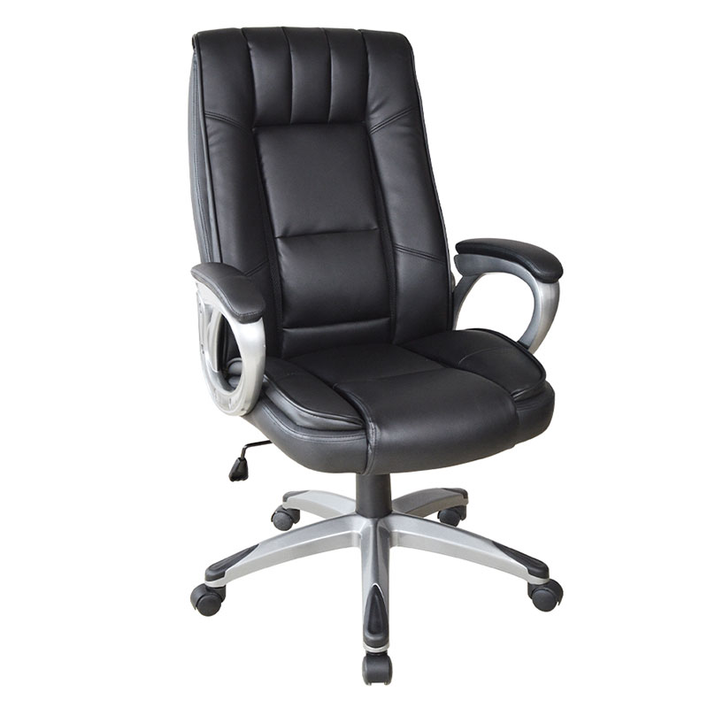 Ergonomischer Manager-Bürostuhl mit schwarzer Lederauflage und Armlehne (M-6113)