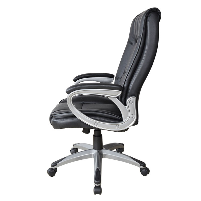 Ergonomischer Manager-Bürostuhl mit schwarzer Lederauflage und Armlehne (M-6113)