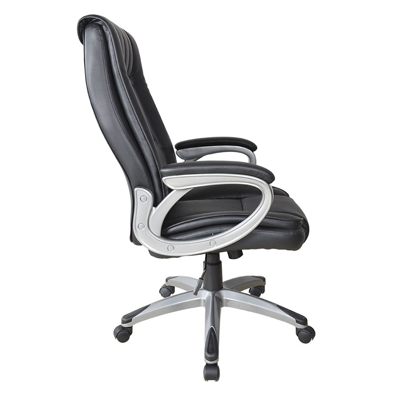 Ergonomischer Manager-Bürostuhl mit schwarzer Lederauflage und Armlehne (M-6113)