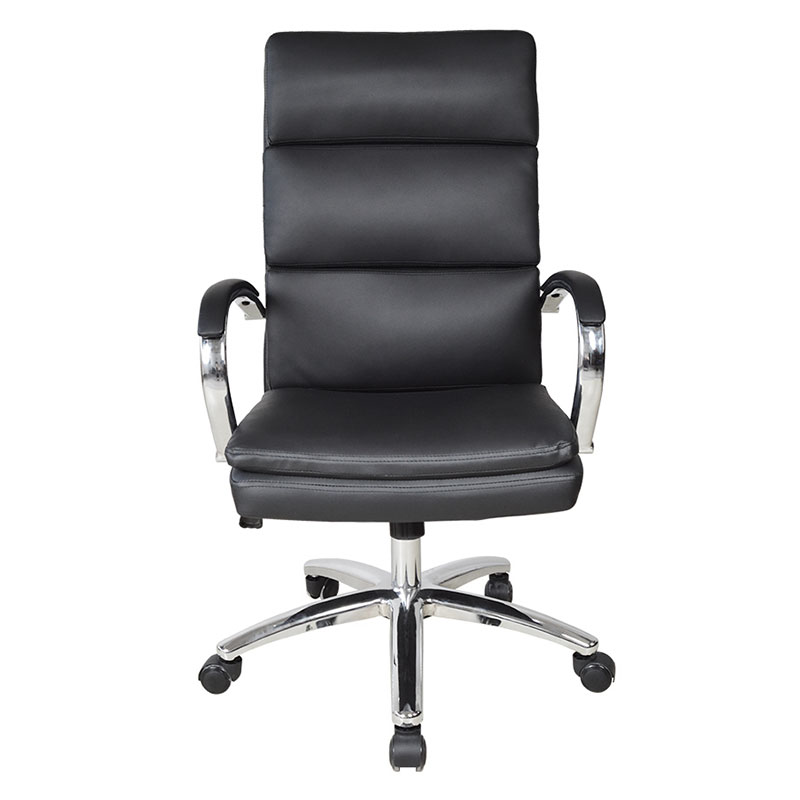 Chefbürostuhl mit hoher Rückenlehne und verchromter Armlehne (M-6114)