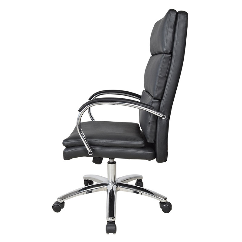 Chefbürostuhl mit hoher Rückenlehne und verchromter Armlehne (M-6114)