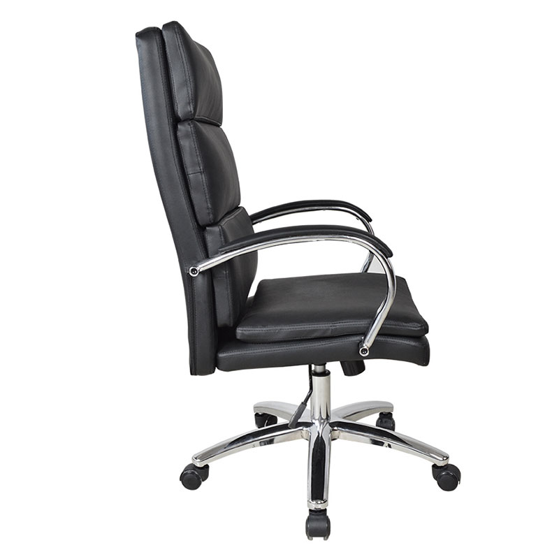 Chefbürostuhl mit hoher Rückenlehne und verchromter Armlehne (M-6114)