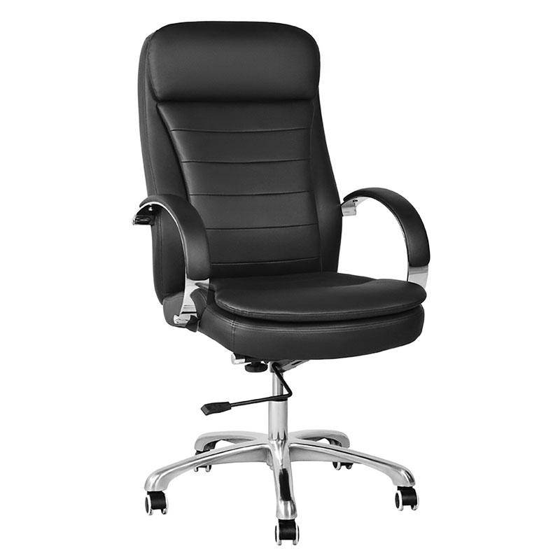 Drehbarer Chefbürostuhl aus PU mit hoher Rückenlehne und verchromter Armlehne (M-6115)