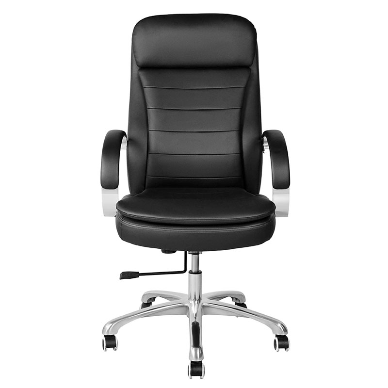 Drehbarer Chefbürostuhl aus PU mit hoher Rückenlehne und verchromter Armlehne (M-6115)
