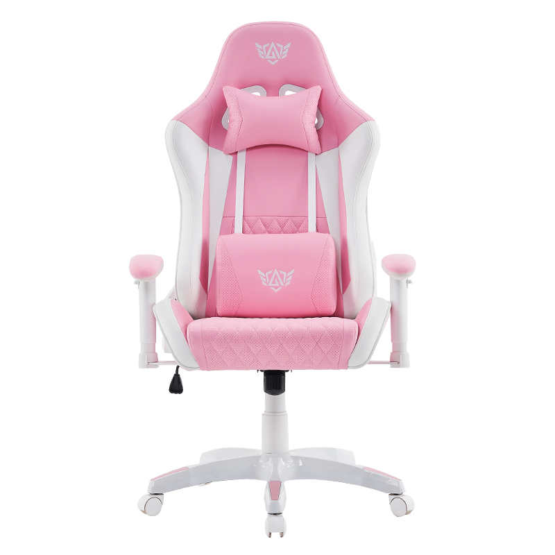 Rosa moderner drehbarer Gaming-Stuhl mit verstellbaren 3D-Armlehnen (T-7122)