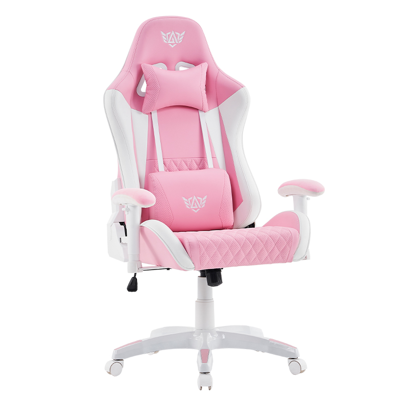 Rosa moderner drehbarer Gaming-Stuhl mit verstellbaren 3D-Armlehnen (T-7122)