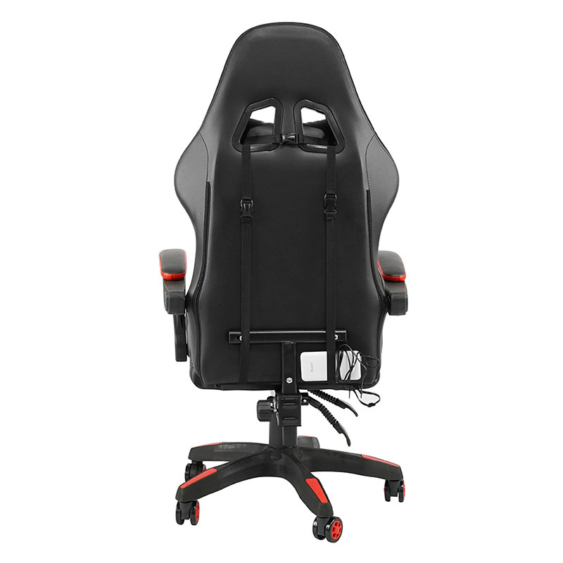 Roter professioneller drehbarer RGB-Gamer-Gaming-Stuhl mit verstellbarer Armlehne und Fußstütze (Y-2442)