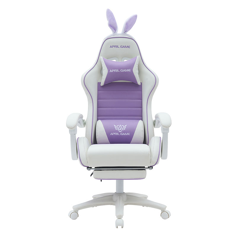 Kunstleder 360 drehbar PVC PU bequem liegend niedlich weiß lila Mädchen Gaming Stuhl Silla Gamer für Racing (T-7114B)
