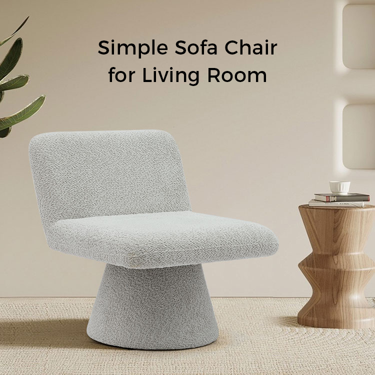 Moderner grauer gepolsterter Dreh-Lounge-Akzentstuhl, Stoff-Wohnzimmer-Einzelsofa-Stuhl (GY-642)