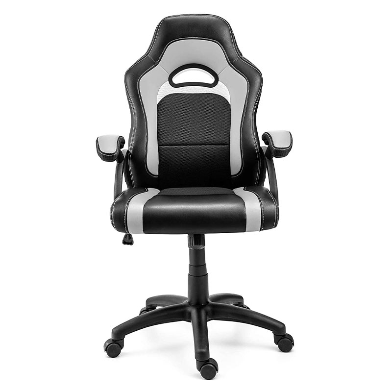 Moderner Stoff-Wohnzimmersessel mit drehbarer, verstellbarer Kopfstütze, Pu-Metall-Stahl-Material für Spiele und Computer (Y-2647)