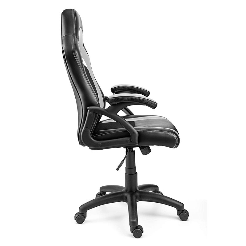 Moderner Stoff-Wohnzimmersessel mit drehbarer, verstellbarer Kopfstütze, Pu-Metall-Stahl-Material für Spiele und Computer (Y-2647)