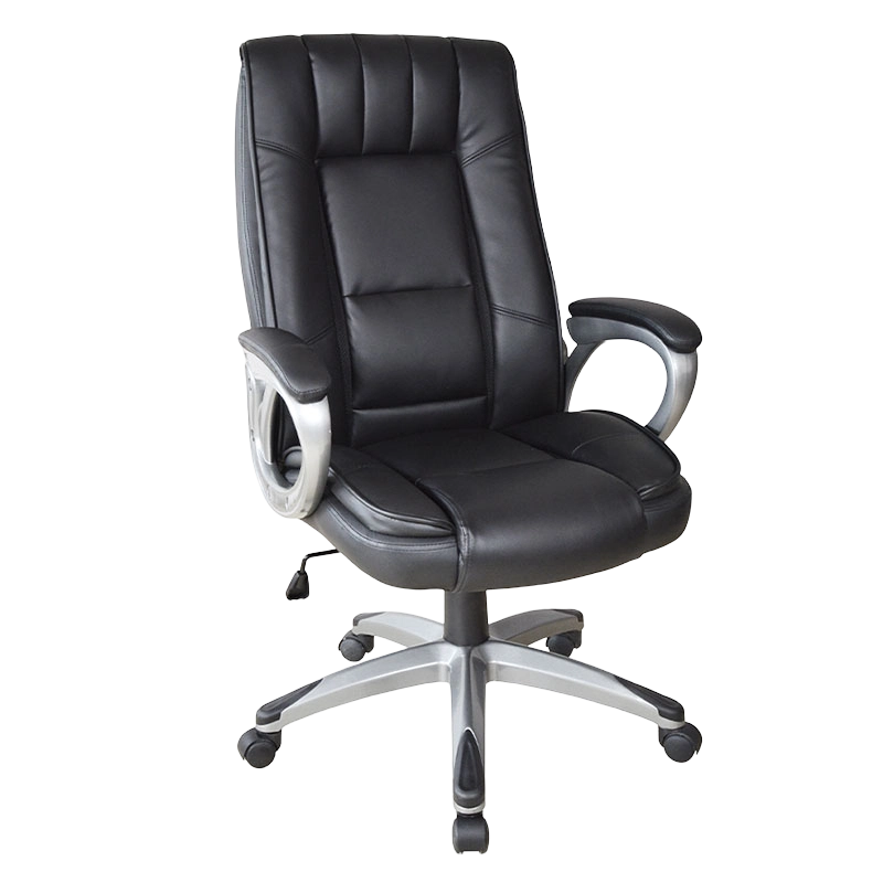 Ergonomischer Manager-Bürostuhl mit schwarzer Lederauflage und Armlehne (M-6113)