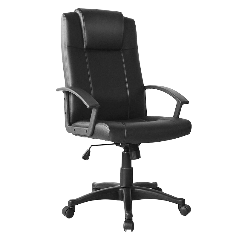 Ergonomischer Manager-Bürostuhl aus schwarzem Leder mit PP-Armlehne (Y-1866)
